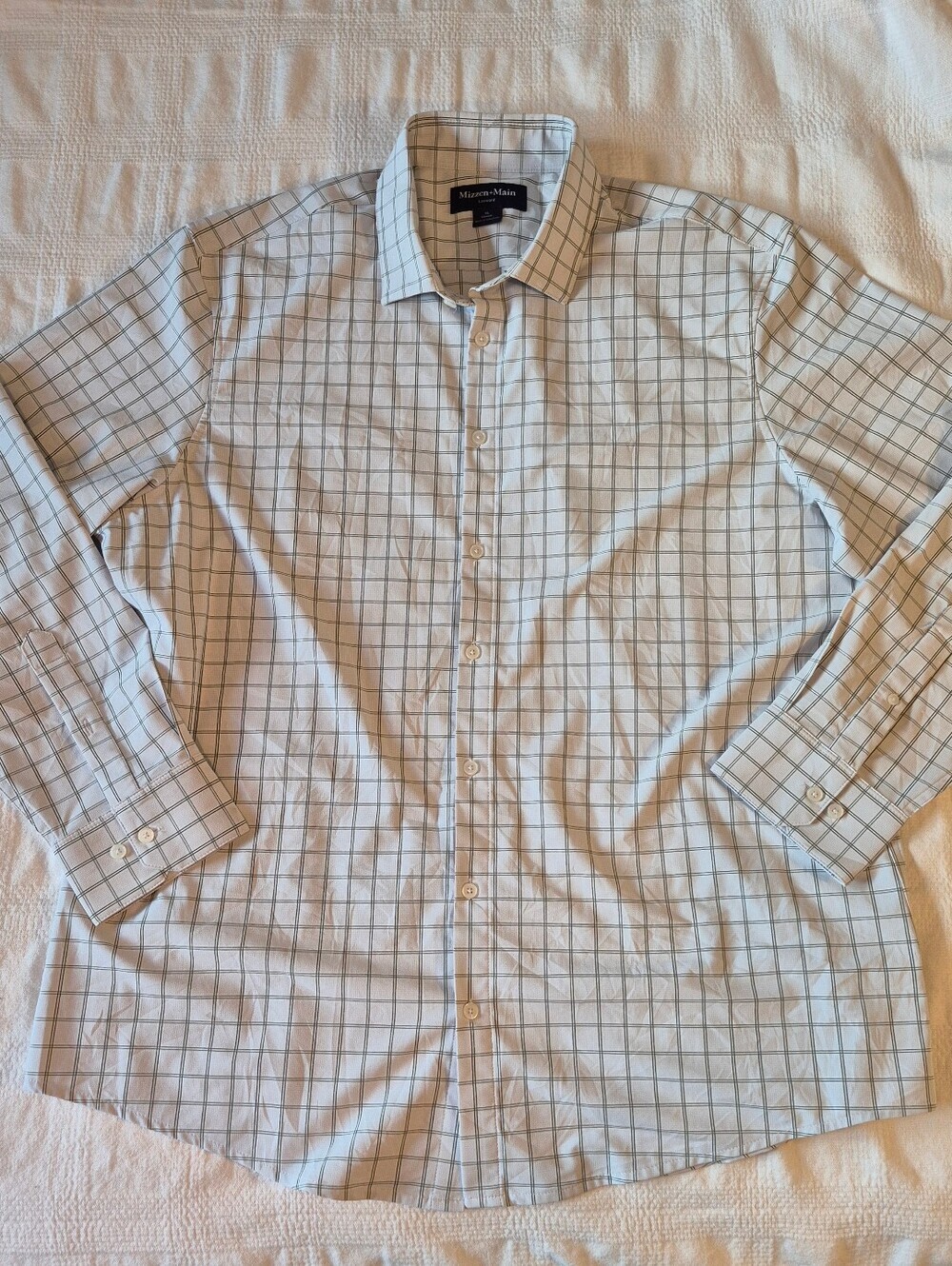Mizzen + Main Leeward men's XL long sleeved all day shirt color Alunimum VGUC